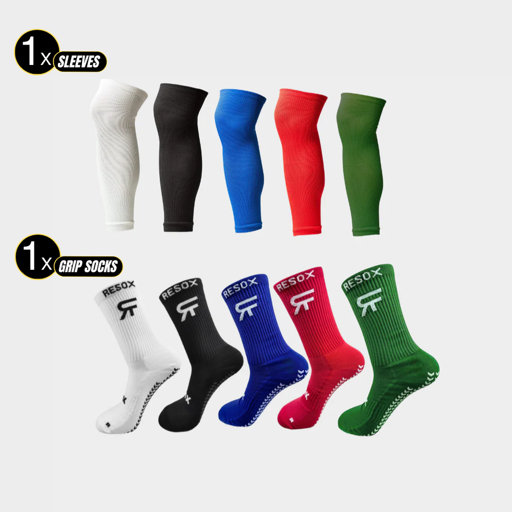 Strømpepakken - Fodbold Sleeves + Grip Socks